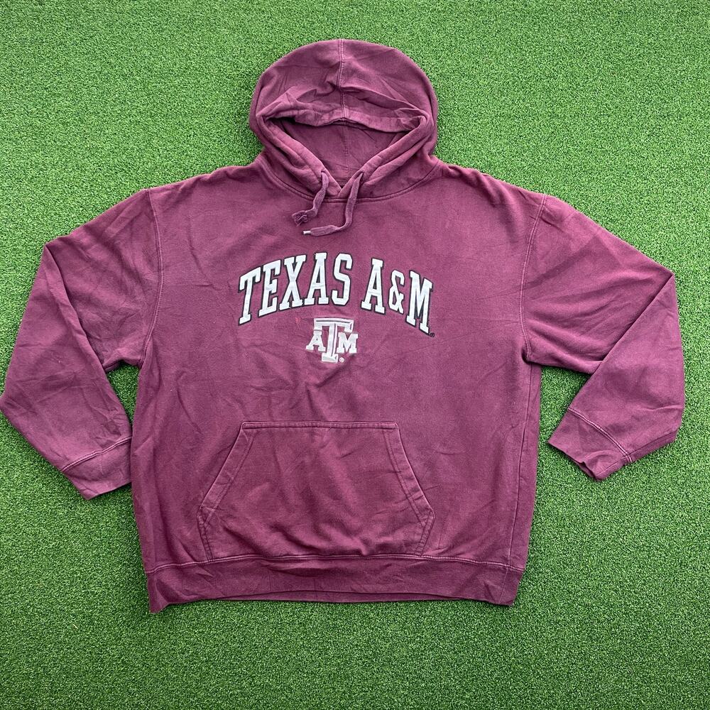 Vintage Genuine Stuff Texas A&M Aggies NCAA Burgundy Pullover Hoodie Sz L